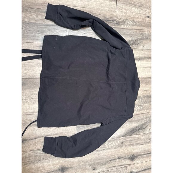Athleta Retroterry Wrap Sweatshirt Womens Black Wrap Cardigan S Athletic Workout - Picture 8 of 12